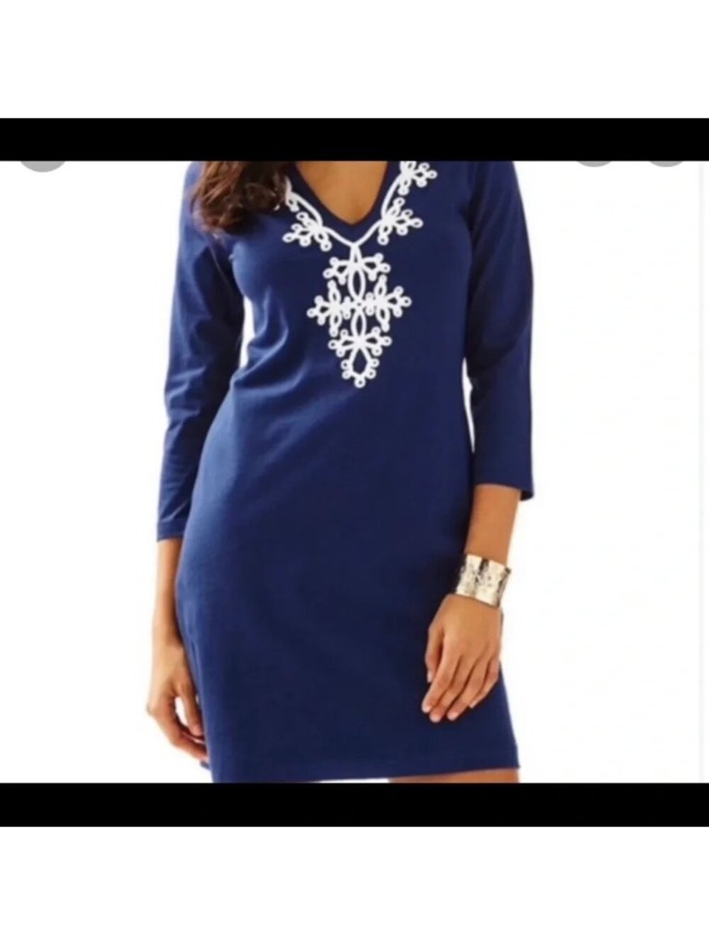 Lilly Pulitzer Womens M Navy Blue Marina Dress